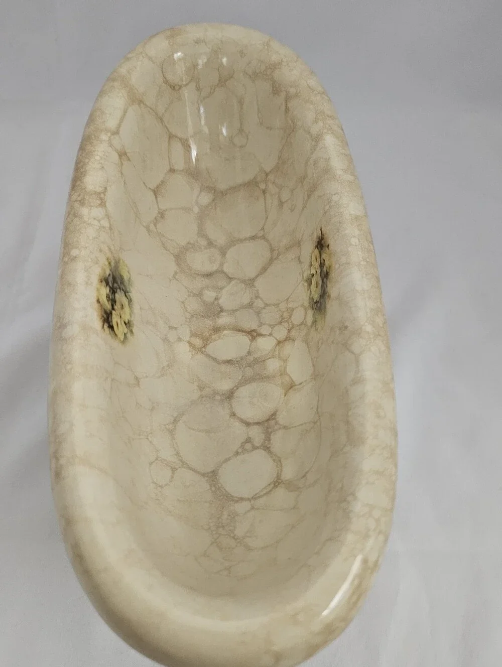 Vintage Ceramic Athena Claw Foot Tub Soap Dish Floral Cottagecore  Made in USA